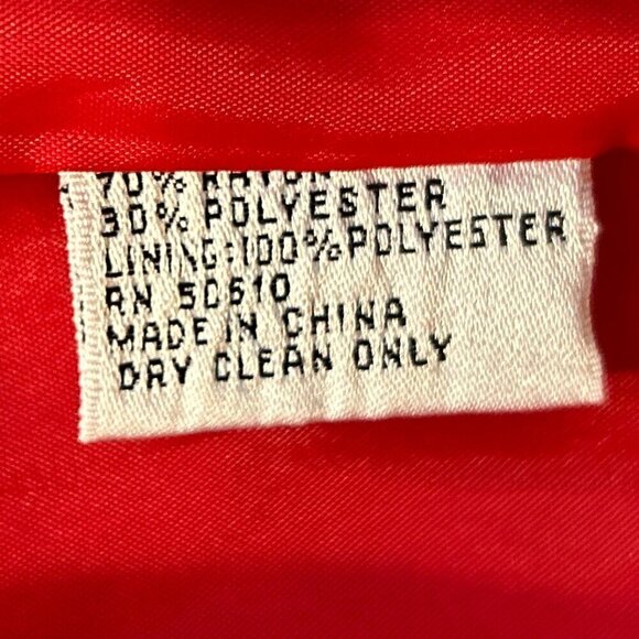 Le Suit SZ 8 Vintage Red longline tailored style blazer office chic tailored - Picture 7 of 8